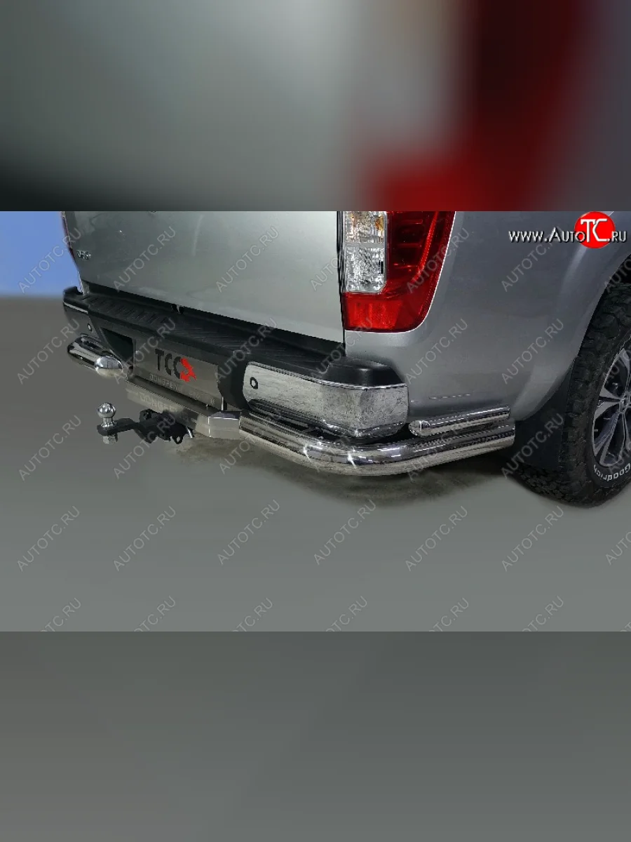 Защита заднего бампера (2.3D AT Luxury, уголки двойные, d76.1/42.4 мм) TCC Dong Feng DF6 пикап (2022-2025)  с доставкой в г. Керчь