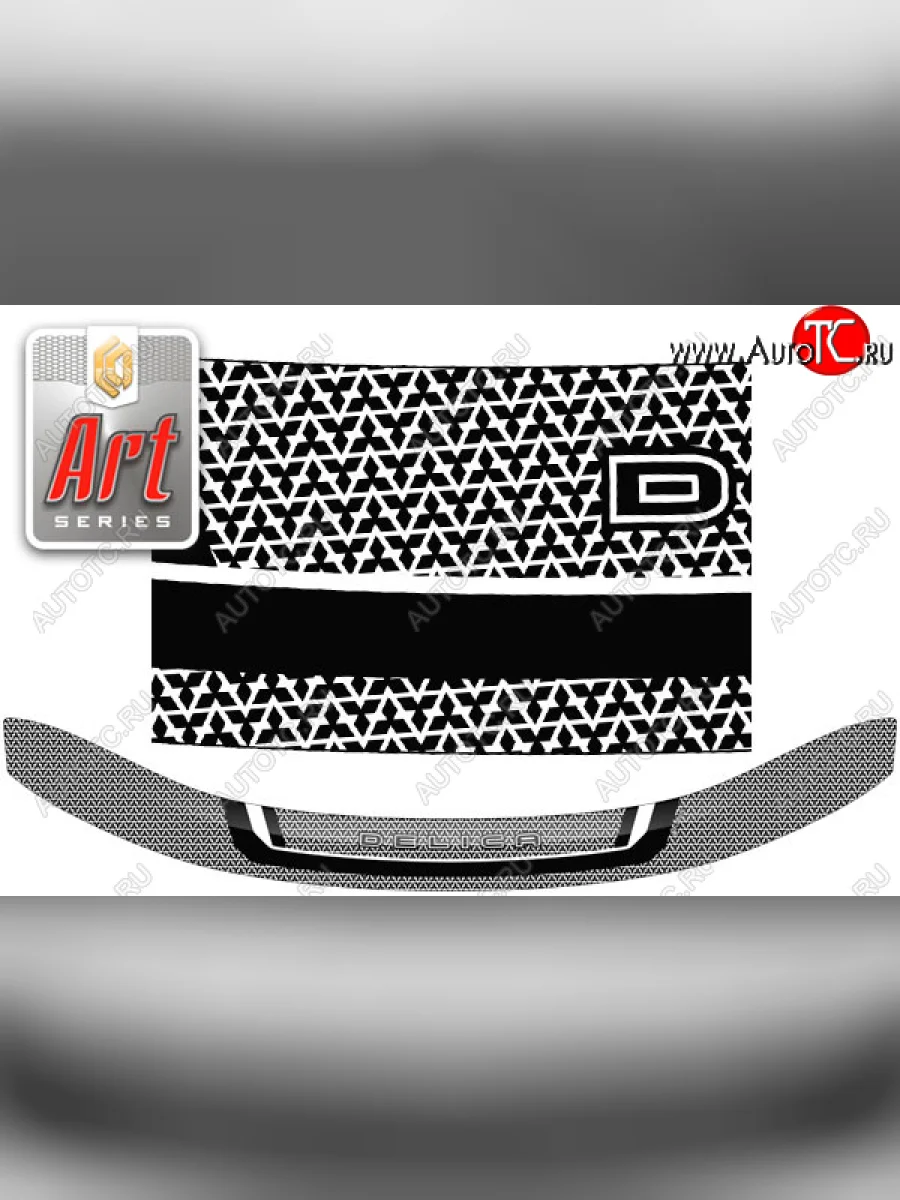 Дефлектор капота (D:5) CA-Plastic Mitsubishi Delica D:5 1 дорестайлинг (2007-2019) (серия ART графит)  в Керчи Республика Крым