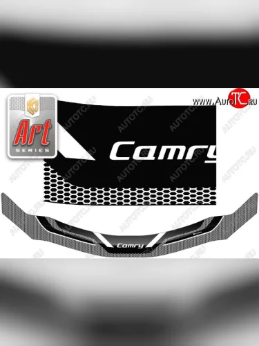 Дефлектор капота CA-Plastic (серия ART графит) Toyota Camry XV40 дорестайлинг (2006-2008)