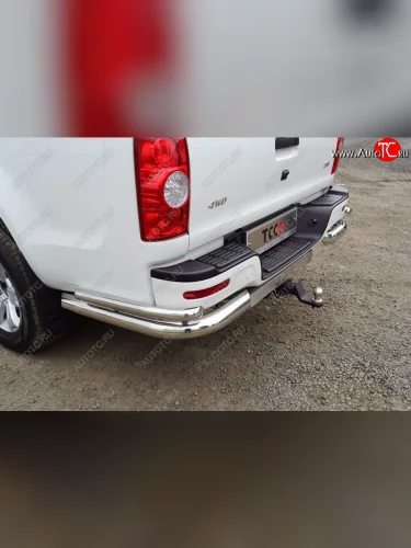 Защита заднего бампера (уголки двойные, d76.1/42.4 мм) TCC JAC T6 (2018-2024) пикап