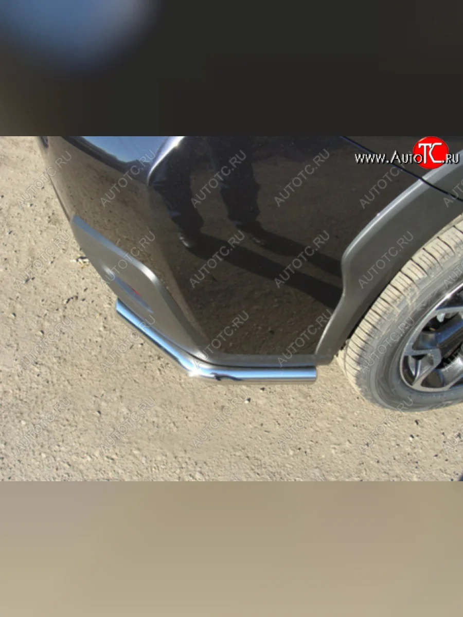 Защита заднего бампера (уголки длинные, d60,3 мм) TCC  Subaru Forester (2016-2019) SJ  с доставкой в г. Керчь