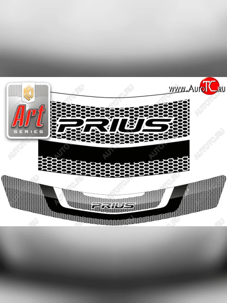 Дефлектор капота (правый руль) CA-Plastic Toyota Prius XW20 дорестайлинг (2003-2005) (серия ART графит)  в Керчи Республика Крым