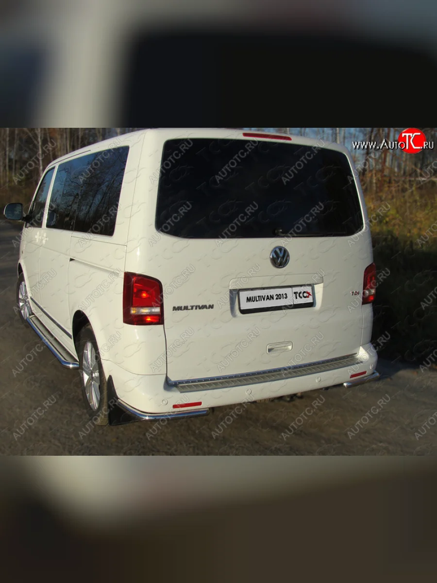 Защита заднего бампера (уголки, d42,4 мм) TCC  Volkswagen Multivan (2009-2015) T5  в Воронеже Воронежской области