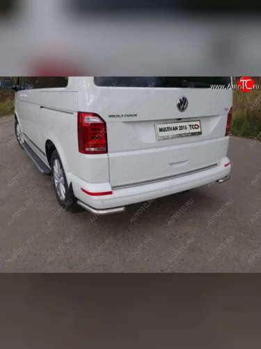 Защита заднего бампера (уголки, d42,4 мм) TCC Volkswagen Multivan  T6 (2016-2019) дорестайлинг