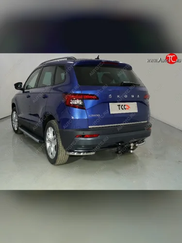 Защита заднего бампера (уголки, d42,4 мм) TCC Skoda Karoq  NU7 (2020-2025) рестайлинг