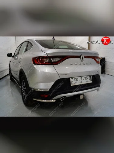 Защита заднего бампера (уголки, d42,4 мм) TCC Renault Arkana (2019-2025)