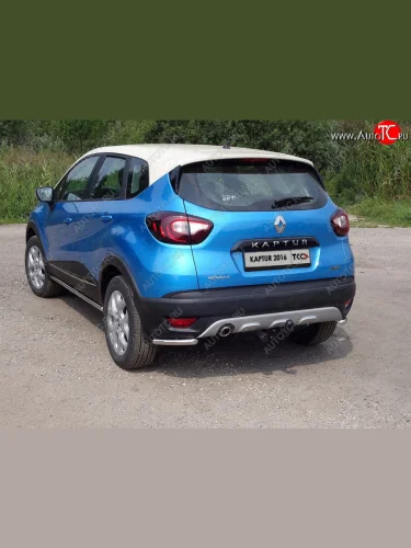 Защита заднего бампера (уголки, d42,4 мм) TCC Renault Kaptur (2016-2020) дорестайлинг
