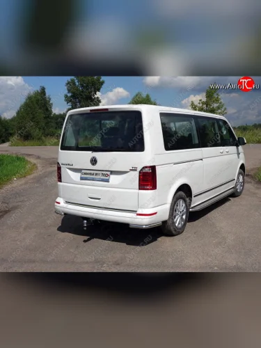 Защита заднего бампера (уголки, d42,4 мм) TCC Volkswagen Caravelle  T6.1 (2019-2025) рестайлинг
