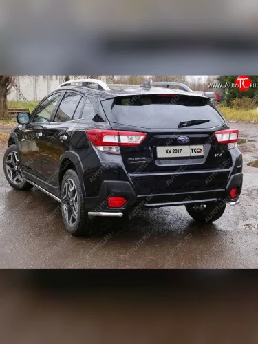 Защита заднего бампера (уголки, d42,4 мм) TCC Subaru XV  GT/G24 (2017-2021) дорестайлинг
