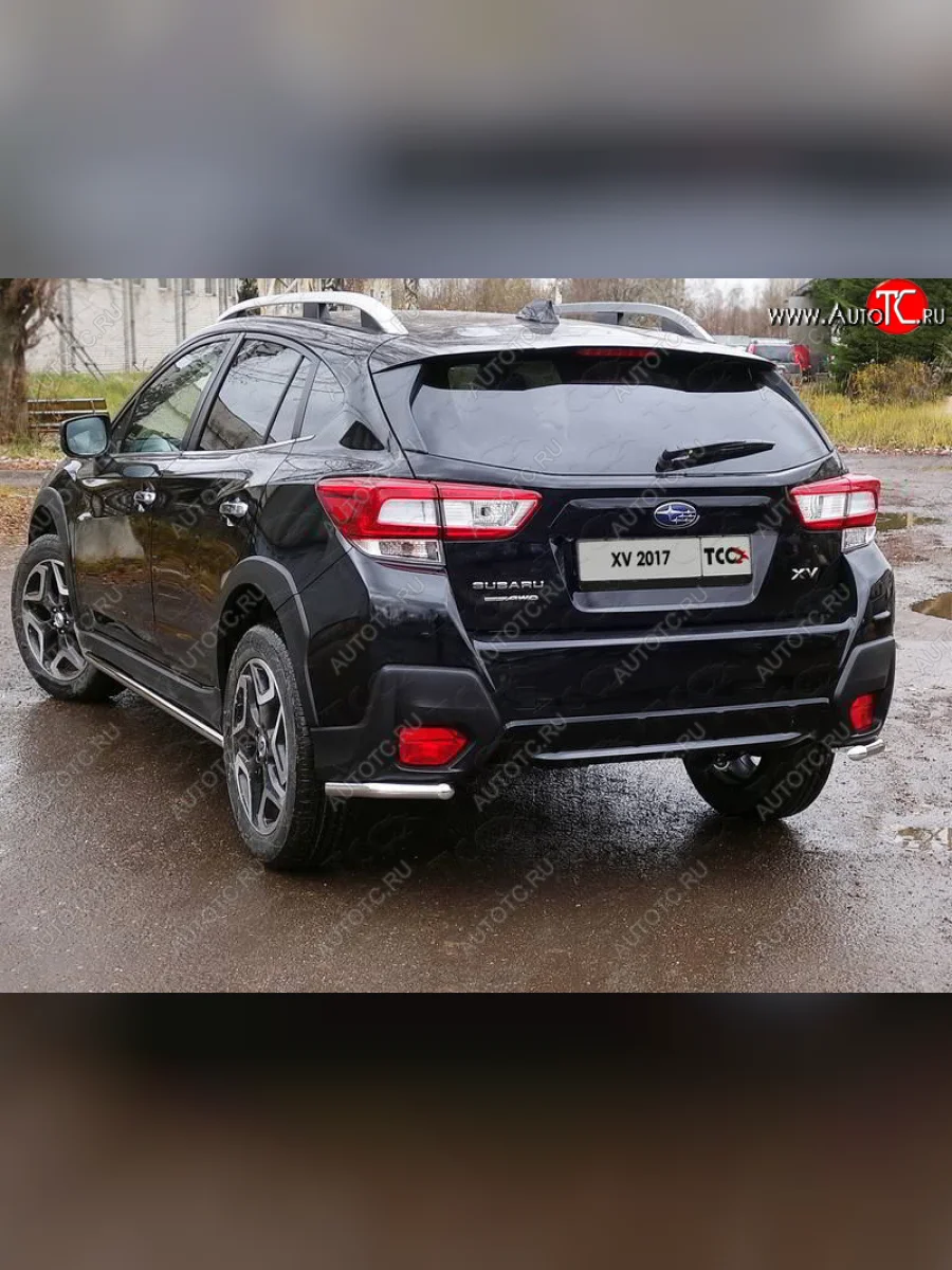Защита заднего бампера (уголки, d42,4 мм) TCC  Subaru XV (2017-2021) GT/G24  с доставкой в г. Керчь