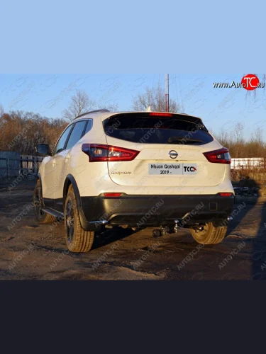Защита заднего бампера (уголки, d42,4 мм) TCC Nissan Qashqai  2 (2017-2022) J11 рестайлинг