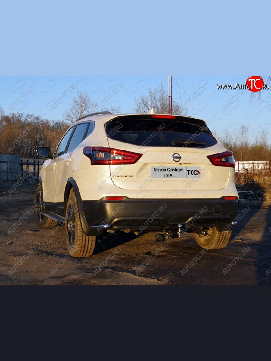 Защита заднего бампера (уголки, d42,4 мм) TCC  Nissan Qashqai (2017-2022) 2  с доставкой в г. Керчь