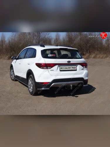 Защита заднего бампера (уголки, d42,4 мм) TCC KIA Rio  X-line (2017-2021)