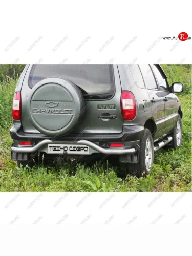 Защита заднего бампера (волна, с проступью) ТехноСфера (Техно Сфера) Chevrolet Niva  2123 (2002-2020), Лада ВАЗ 2123 (Нива Шевроле) (2002-2020)