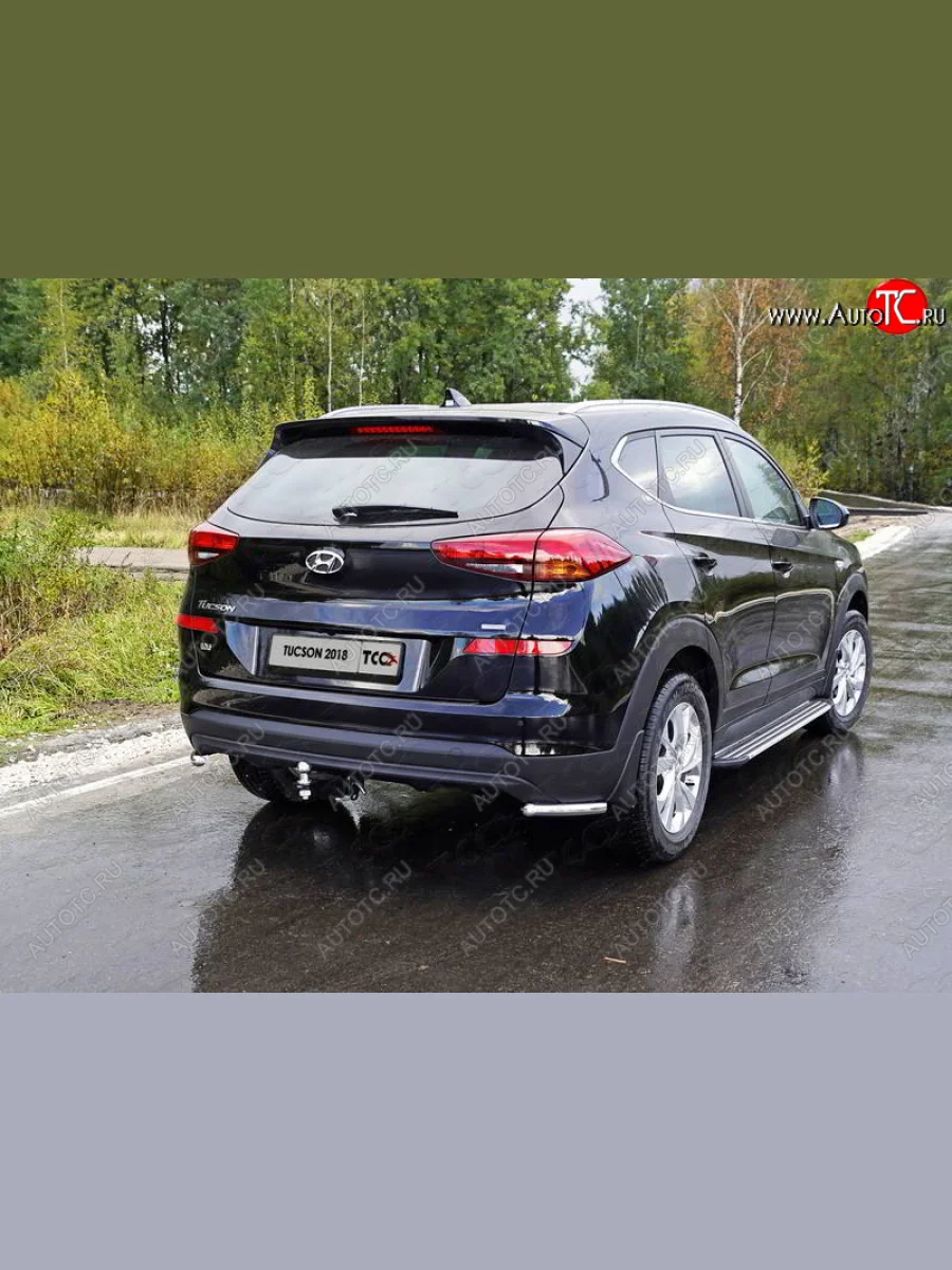 Защита заднего бампера (уголки, d42,4 мм) TCC Hyundai Tucson TL рестайлинг (2018-2021)  в Самаре Самарской области