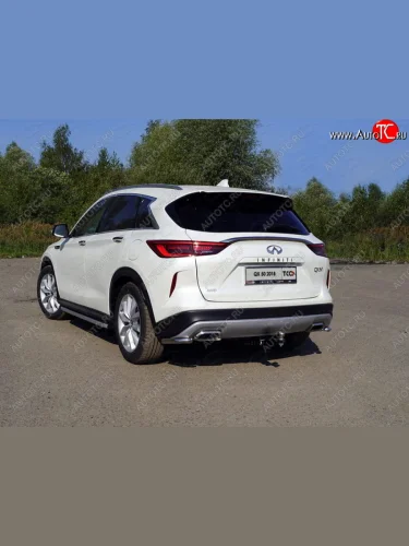 Защита заднего бампера (уголки, d42,4 мм) TCC INFINITI Qx50  J55 (2017-2022)