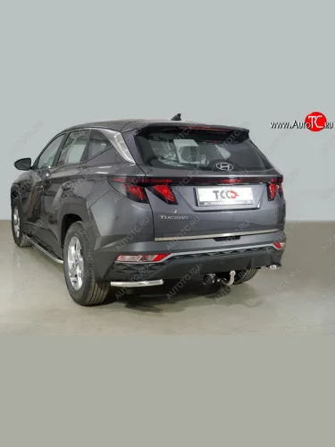 Защита заднего бампера (уголки, d42,4 мм) TCC Hyundai Tucson  NX4 (2020-2022)
