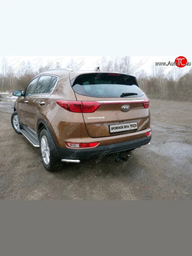 Защита заднего бампера (уголки, d42,4 мм) TCC KIA Sportage  4 QL (2016-2018) дорестайлинг