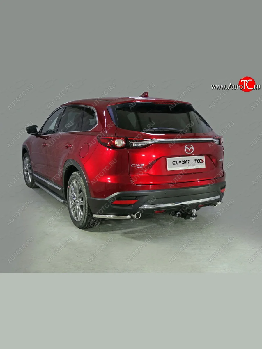 Защита заднего бампера (уголки, d42,4 мм) TCC Mazda CX-9 TC дорестайлинг (2015-2025)  в Керчи Республика Крым
