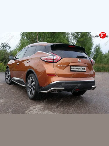 Защита заднего бампера (уголки, d42,4 мм) TCC Nissan Murano  3 Z52 (2015-2022) дорестайлинг