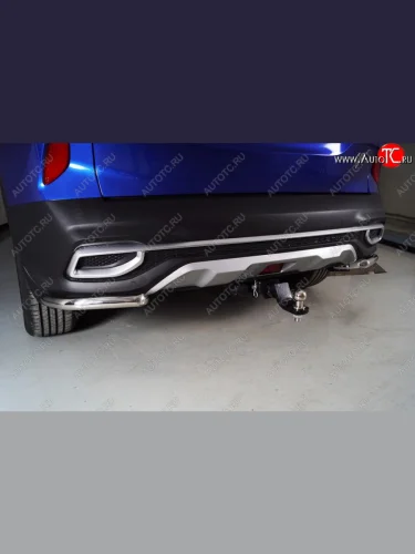 Защита заднего бампера (уголки, d42,4 мм) TCC KIA Seltos  SP2 (2019-2022) дорестайлинг