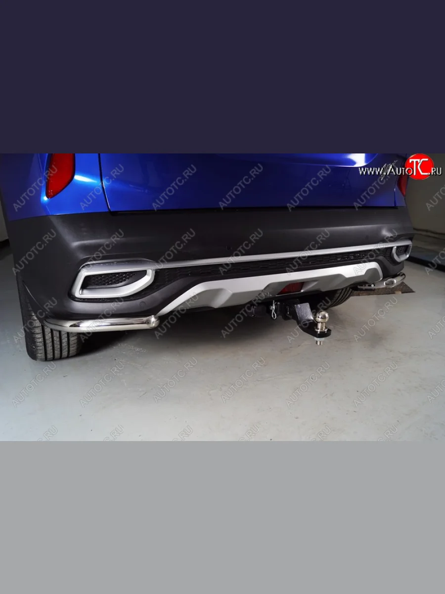 Защита заднего бампера (уголки, d42,4 мм) TCC KIA Seltos SP2 дорестайлинг (2019-2022)  в Самаре Самарской области