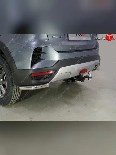 Защита заднего бампера (уголки, d42,4 мм) TCC KIA Rio  X (2020-2025) рестайлинг