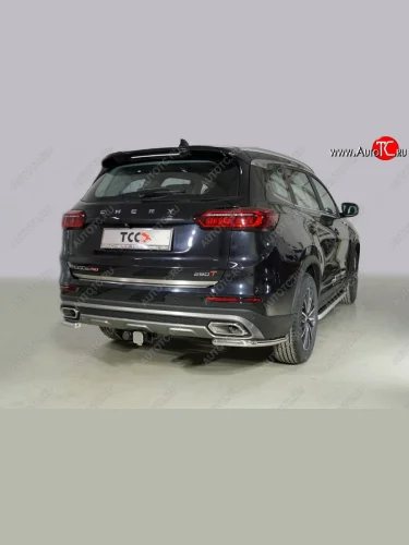 Защита заднего бампера (уголки, d42,4 мм) TCC Chery Tiggo 8 PRO (2021-2025)