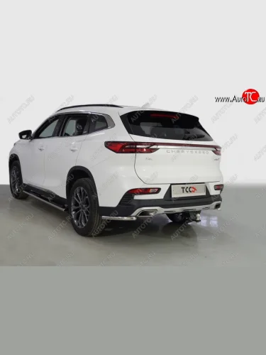 Защита заднего бампера (уголки, d42,4 мм) TCC EXEED TXL (2020-2021)  дорестайлинг