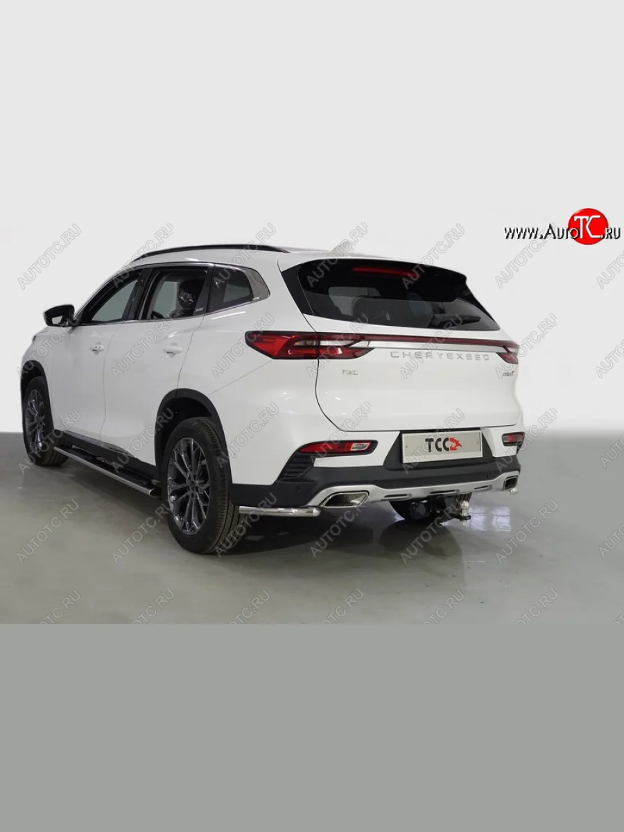 Защита заднего бампера (уголки, d42,4 мм) TCC EXEED TXL  дорестайлинг (2020-2021)  в Перми Пермском крае