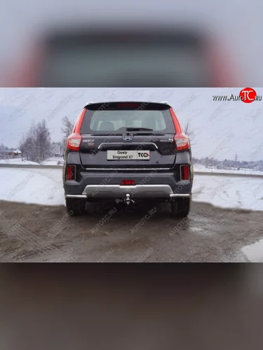 Защита заднего бампера (уголки, d42,4 мм) TCC Geely Emgrand X7 (2019-2021) 2-ой рестайлинг