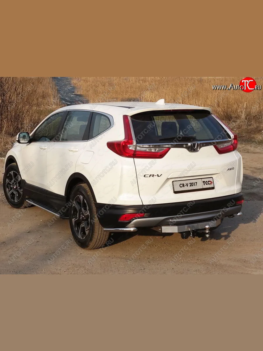 Защита заднего бампера (уголки, d42,4 мм) TCC Honda CR-V RW,RT дорестайлинг (2016-2020)  в Керчи Республика Крым