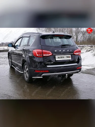Защита заднего бампера (уголки, d42,4 мм) TCC Haval H6 (2013-2020)