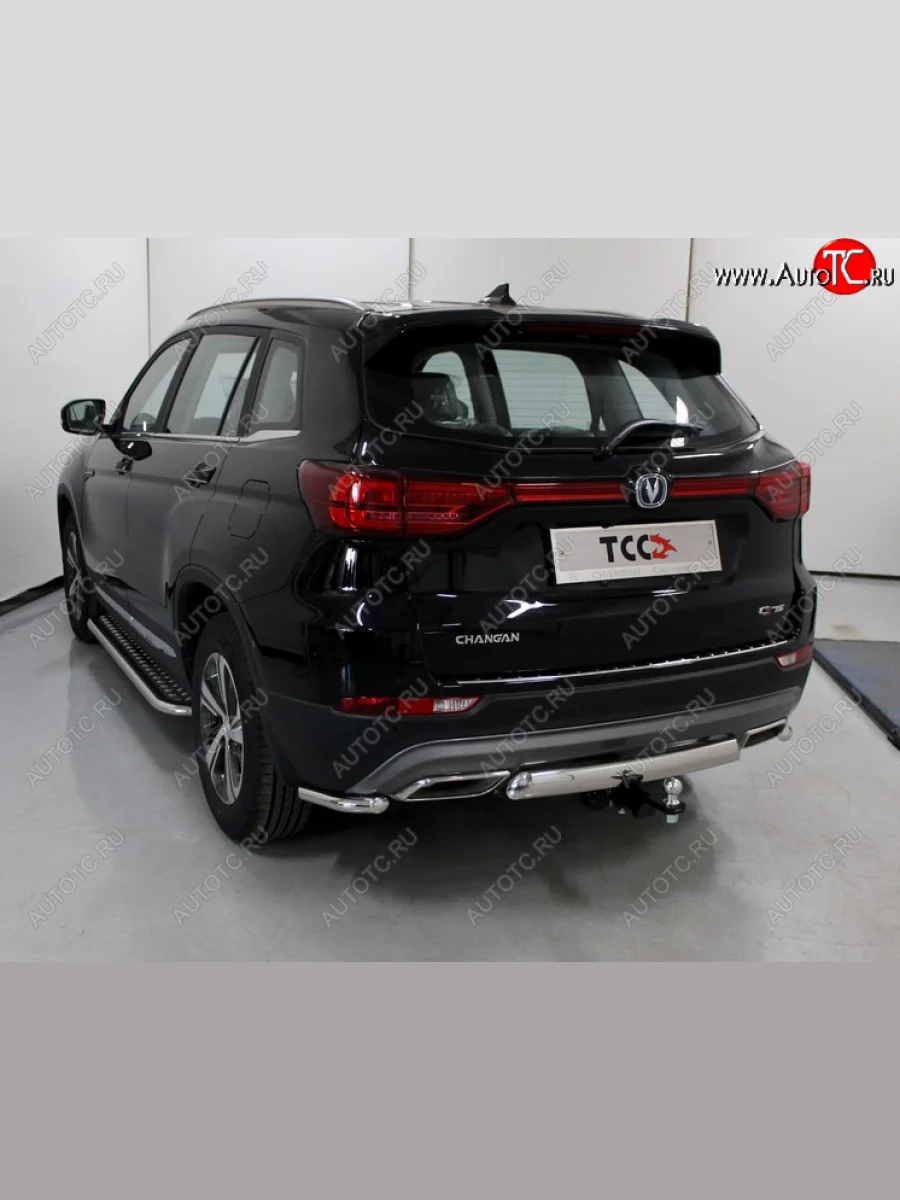 Защита заднего бампера (уголки, d42,4 мм) TCC  Changan CS75 (2018-2022)  с доставкой в г. Керчь