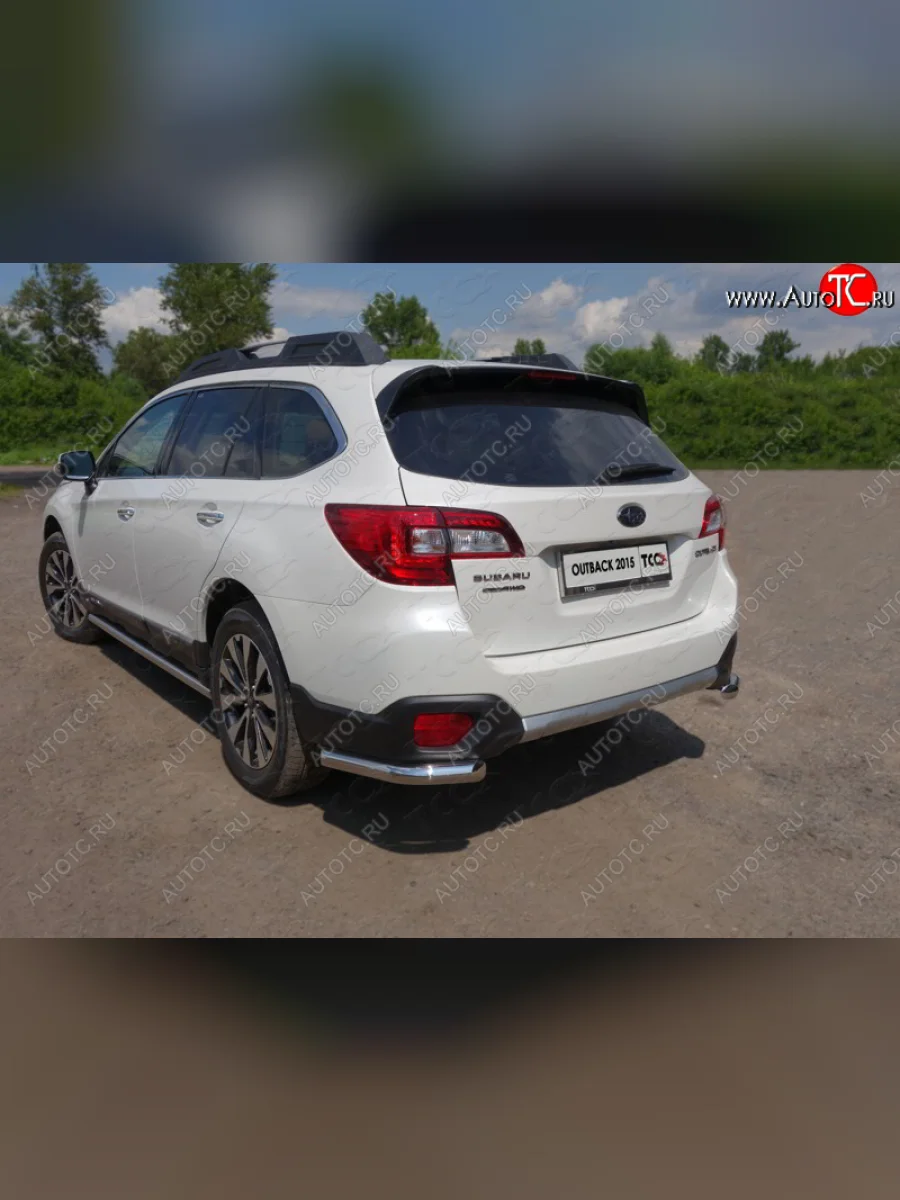 Защита заднего бампера (уголки, d60,3 мм) TCC Subaru Outback BS/B15 дорестайлинг универсал (2014-2018)  в Самаре Самарской области