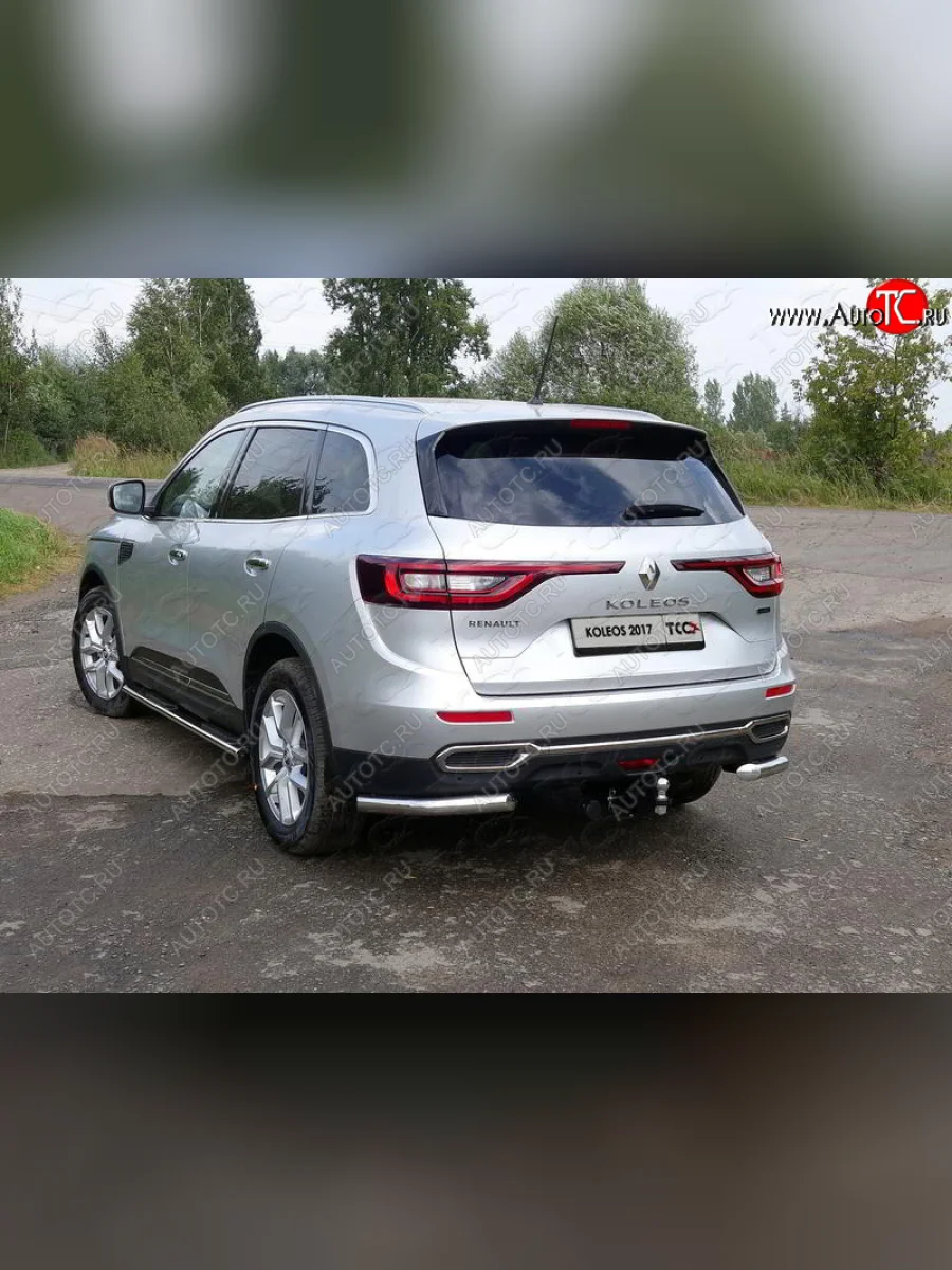 Защита заднего бампера (уголки, d60,3 мм) TCC  Renault Koleos (2016-2025) 2  с доставкой в г. Керчь