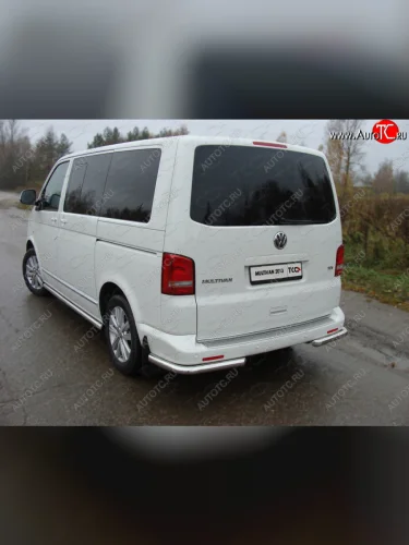 Защита заднего бампера (уголки, d60,3 мм) TCC Volkswagen Multivan  T5 (2009-2015) рестайлинг