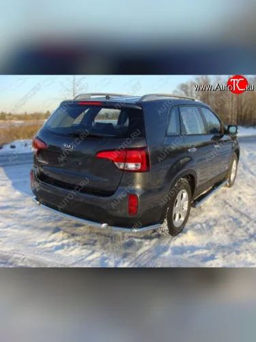 Защита заднего бампера (уголки, d60,3 мм) TCC KIA Sorento  UM/Prime (2014-2018) дорестайлинг