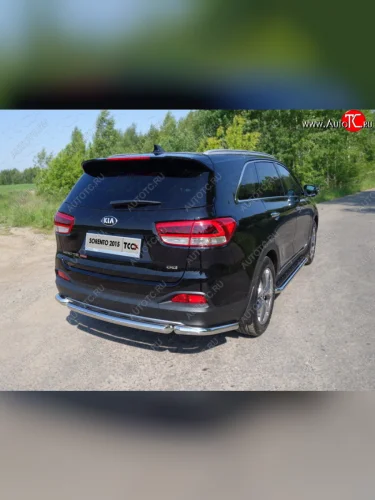 Защита заднего бампера (уголки, d60,3 мм) TCC KIA Sorento  UM/Prime (2018-2020) рестайлинг