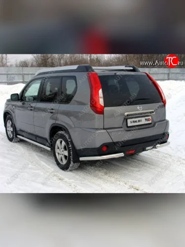 Защита заднего бампера (уголки, d60,3 мм) TCC Nissan X-trail  2 T31 (2010-2015) рестайлинг