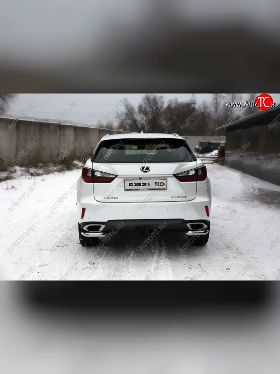 Защита заднего бампера (кроме F-Sport, уголки, d60,3 мм) TCC Lexus RX 200T AL20 дорестайлинг (2015-2017)  в Керчи Республика Крым