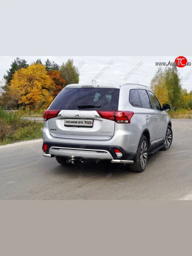 Защита заднего бампера (уголки, d60,3 мм) TCC Mitsubishi Outlander  GF (2018-2022) 3-ий рестайлинг