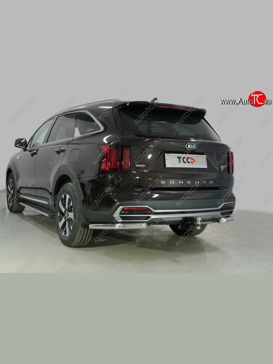 Защита заднего бампера (уголки, d60,3 мм) TCC  KIA Sorento (2020-2022) MQ4  в Воронеже Воронежской области