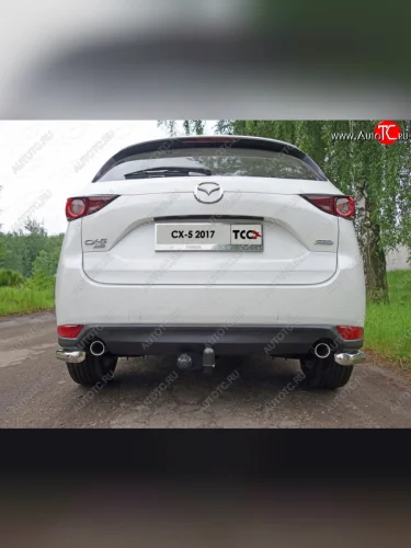 Защита заднего бампера (уголки, d60,3 мм) TCC Mazda CX-5  KF (2016-2025)