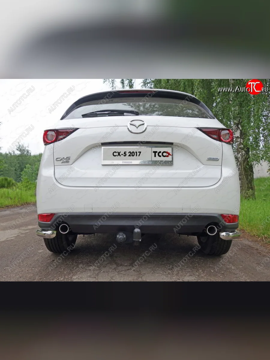 Защита заднего бампера (уголки, d60,3 мм) TCC Mazda CX-5 KF (2016-2025)  с доставкой в г. Пермь