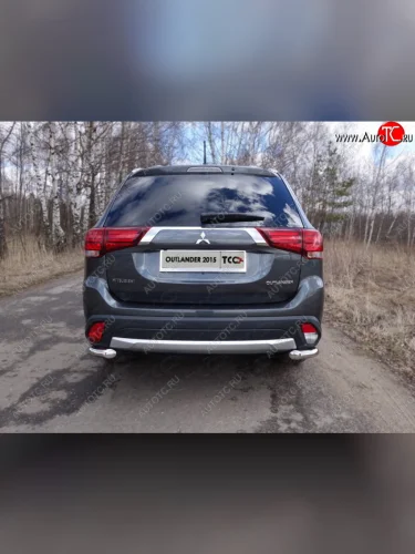 Защита заднего бампера (уголки, d60,3 мм) TCC Mitsubishi Outlander  GF (2015-2018) 2-ой рестайлинг