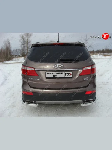 Защита заднего бампера (уголки, d60,3 мм) TCC Hyundai Grand Santa Fe  1 DM (2013-2016) дорестайлинг