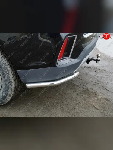 Защита заднего бампера (уголки, d60,3 мм) TCC Geely Emgrand X7 (2019-2021) 2-ой рестайлинг