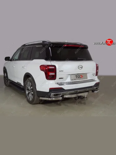 Защита заднего бампера (2.0T 4WD, уголки, d60,3 мм) TCC GAC GS8 (2016-2023)