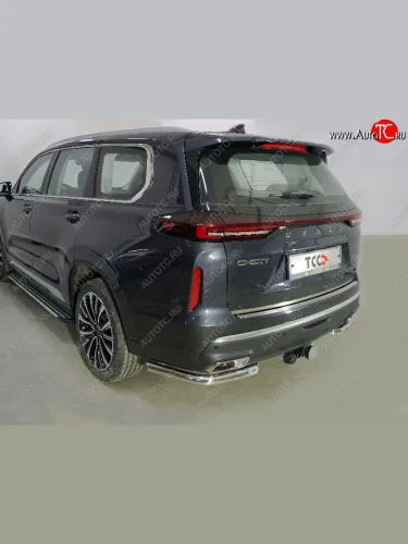 Защита заднего бампера (2.0L 4WD, уголки, d60,3 мм) TCC EXEED VX (2020-2023) дорестайлинг
